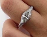 5Ct East West Marquise Cut Diamond Vintage Engagement Ring 14K White Gold Over