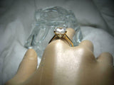 Double Prong Solitaire Engagement Ring 5ct Cushion Diamond 14k Yellow Gold Over