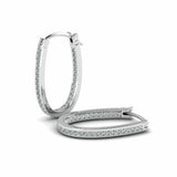 1ct Round Brilliant Cut Diamond Inside Out Hoop Earring 14k White Gold Finish