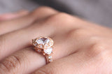 Vintage Art Deco Engagement Ring 1ct Oval Cut VVS1D Diamond 14k Rose Gold Finish