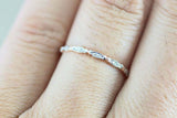 0.5ct Round Cut Diamond Wedding Band 14k Dual Gold Finish Thin Minimalist Petite