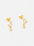 0.5ct Drop Earrings Marquise Cut Diamond Dangling Petal 14k Yellow Gold Finish