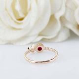 0.5ct Round Pink Ruby Ring Braided Shank Butterfly Solitaire 14k Rose Gold Over