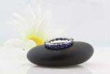 2ct Baguette Blue Sapphire Full Eternity Wedding Band Ring 14k White Gold Finish