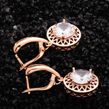 1.5Ct Round Cut VVS1/D Diamond Circular Party Drop Earrings 14K Rose Gold Finish