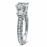 2.5Ct Round Cut Diamond Vintage Trilogy Engagement Ring 14K White Gold Finish