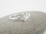 Flower Instead of Solitaire Engagement Ring 14k White Gold Finish