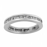 2Ct Princess Cut Diamond Channel Set Eternity Wedding Band 14K White Gold Finish