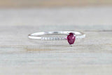 1ct Pear Cut Pink Ruby Engagement Ring Diamond Accents 14k White Gold Finish