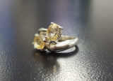 1.7ct Engagement Ring Oval Cut Citrine Two Stone Bypass 14k White Gold Finish