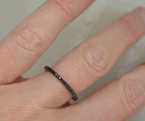 0.7ct Round Cut Black Diamond Half Eternity Wedding Band 14k Black Gold Finish