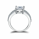 2.5ct Princess Cut Diamond Engagement Ring Halo Split Shank 14k WhiteGold Finish