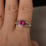 1ct Round Cut Pink Ruby Split Shank Promise Engagement Ring 14k WhiteGold Finish