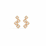 0.7ct Drop Earrings Round Cut Diamond Stylish Geometric 14k Rose Gold Finish