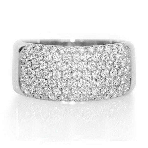 4.5ct Round Cut Diamond Wedding Ring Band 7 Row Cluster 14k White Gold Finish