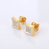 1.7ct Stud Earrings Princess Cut Diamond Kite Cluster 14k Yellow Gold Finish