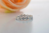 Bubble Full Eternity Wedding Ring Band 2ct Round Cut Diamond 14k White Gold Over