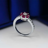 2ct Round Cut Pink Sapphire Engagement Ring 14k White Gold Finish Elegant Floral