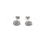 1.2ct Round Cut Moissanite Halo Stud Earrings For Women 14k White Gold Plated