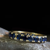 3ct Wedding Band Round Cut Sapphire Full Eternity Stackable 14k Yellow Gold Over