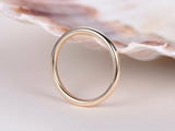 Simple Plain Wedding Engagement Ring Stackable Band Women 14k Yellow Gold Finish