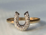 1.2ct Round Cut Diamond Horse Shoe Lucky Engagement Ring 14k Yellow Gold Finish