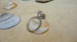 1ct Cushion Cut Peach Morganite Engagement Ring 18k White Gold Finish Solitaire