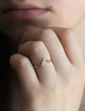 0.1ct Round Cut VVS1 Diamond Engagement Ring 14k Rose Gold Finish Filigree Crown