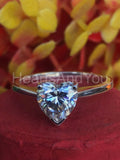 1ct Heart Cut Simulated Diamond Solitaire Engagement Ring 14k White Gold Plated