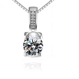 1.2ct Round Cut VVS1D Diamond Pendant Solitaire 14k White Gold Finish NO CHAIN