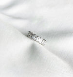 2.6ct Radiant Cut Simulated Diamond Full Eternity Wed Band 14k White Gold Plated