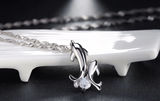 0.6ct Round Cut Diamond Double Dolphin Pendant 14k White Gold Finish NO CHAIN