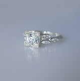 2ct Round Cut VVS1D Diamond Engagement Ring 14k White Gold Finish Antique Design