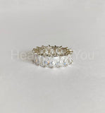 3ct Radiant Simulated Diamond Full Eternity Wedding Band 14k Yellow Gold Plated