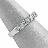 1Ct Round Cut Diamond Minimalist Five Stone Wedding Band 14K White Gold Finish