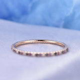 1ct Round Cut Purple Amethyst Wedding Band Ring Full Eternity 14k Rose Gold Over