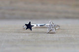 0.5ct Round Cut VVS1D Diamond Open Star Engagement Ring 14k White Gold Finish