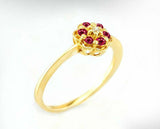 1.5ct Round Cut Pink Ruby Floral Minimalist Engagement Ring 14k Yellow Gold Over