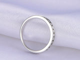 1.4ct Round Cut Diamond Wedding Band Stackable Half Eternity 14k White Gold Over