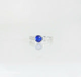 1ct Round Cut Blue Sapphire Engagement Ring 14k White Gold Over Accent Solitaire