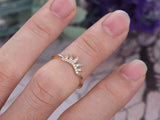 1ct Round Cut VVS1D Diamond Engagement Ring Stylish Crown 14k Yellow Gold Finish