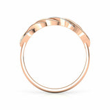 1Ct Round Cut Diamond Trendy Twist Curves Wedding Band Ring 14K Rose Gold Finish