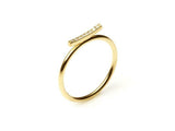 Thin Minimalist Engagement Ring 0.3ct Round Cut Diamond 14k Yellow Gold Finish