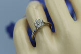 1ct Round Cut VVS1D Diamond Engagement Ring Flower Solitaire 14k White Gold Over