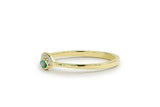 0.7ct Marquise Cut Green Emerald Crown Minimalist Ring 14k Yellow Gold Finish