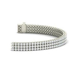 25Ct Round Sparkle Cut Diamond 3 Line Iced Tennis Bracelet 18K White Gold Finish