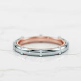 Plain Milgrain Wedding Ring Band 14k Dual Gold Finish