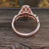 4Ct Oval Cut Diamond Halo Infinity Gatsby Engagement Ring 14K Rose Gold Finish