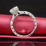 2ct Princess Cut Diamond Engagement Ring 14k White Gold Finish Antique Vintage