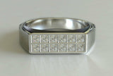 2ct Princess Cut Diamond Solitaire Men Engagement Ring 14k White Gold Finish